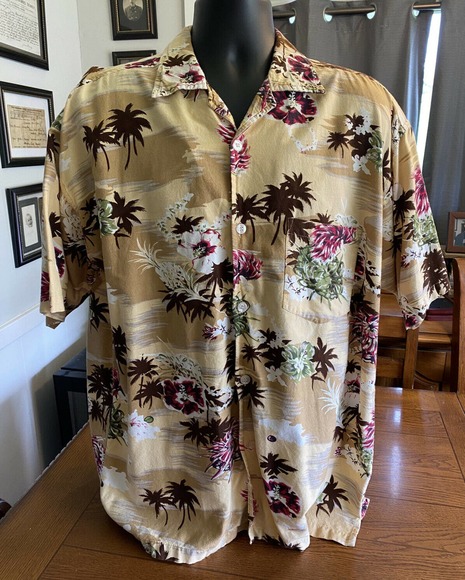 Vintage Other - Vintage Jordin Sportswear Hibiscus Tropical Hawaiian Vacation Shirt Sz Lg Palms